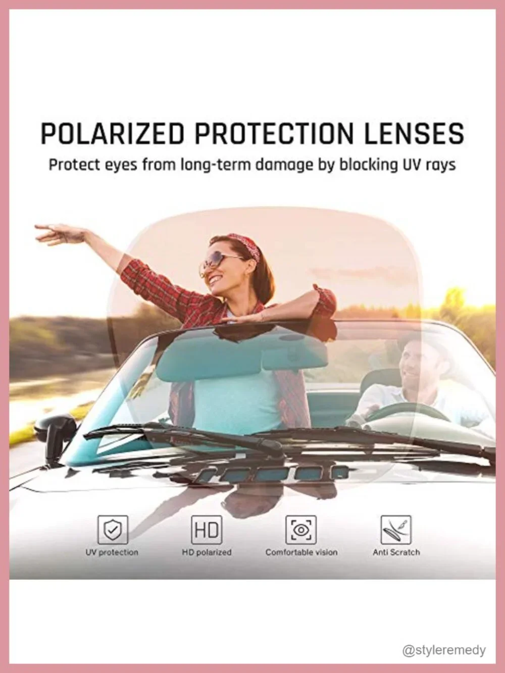 Oversized Square Polarized Sunglasses UV400 Protection for Driving